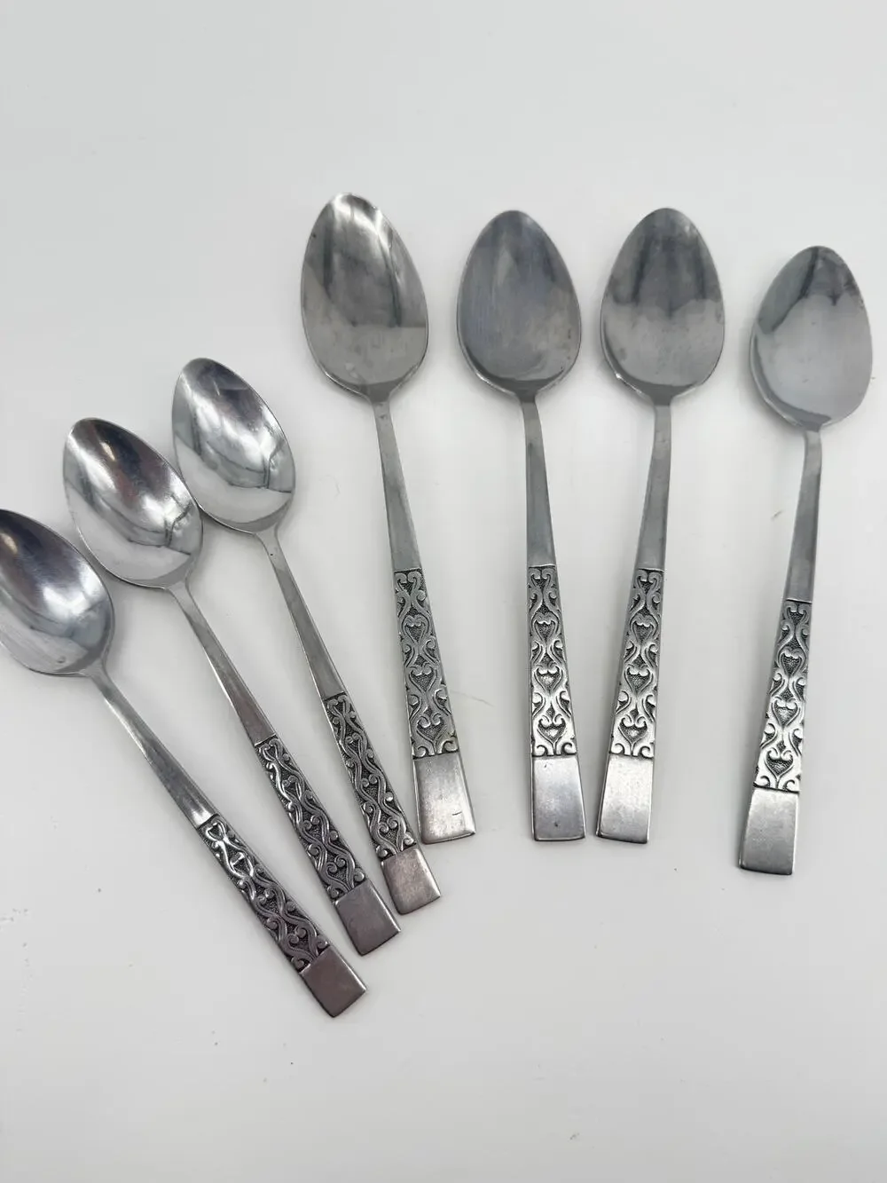 Vintage Celtic Scroll Tablespoons National Stainless Korea Lot 7 Replacement